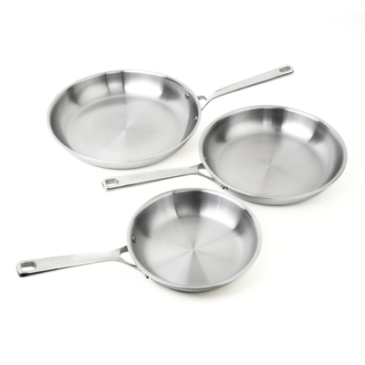 Classic Carbon Clad® – 3 Ply Carbon Steel Frying Pans – 3 Piece Set GEN 2